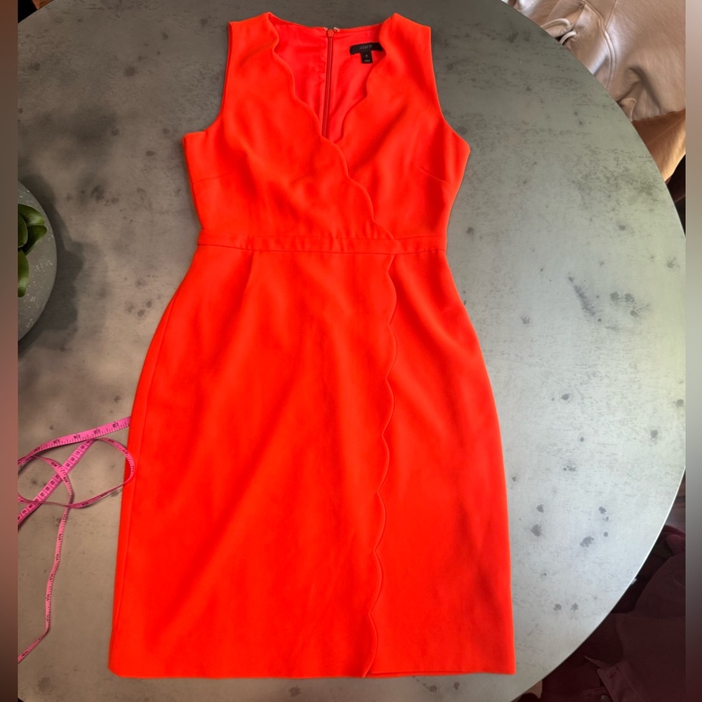 J. Crew bright red/orange knee length dress